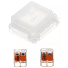 Cutie legături electrice IP68 RayTech Happy-Joint-4 31x27x18 mm, cu gel, 2 x regleta 2x4mm rezistente la scufundare și raze UV -