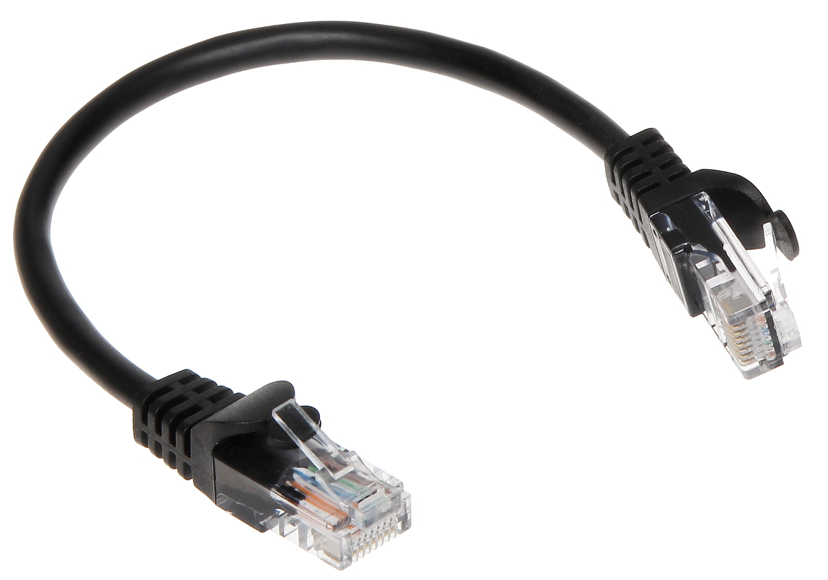 Patchcord UTP Cat.5 negru - 0.2m