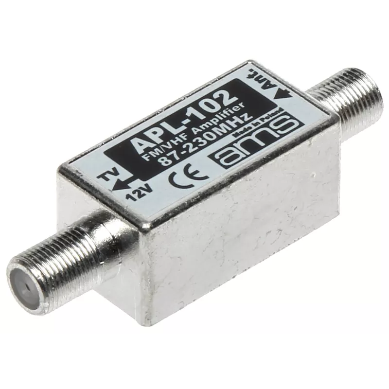 Preamplificator FM/DAB 87-230 MHz pe cablu APL-102 AMS 25dB, telealimentat