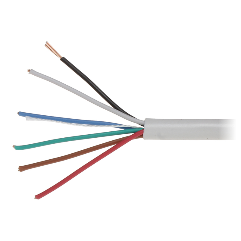 Cablu alarmă liţat SCYY-6X0.5, alb, cupru integral - 1