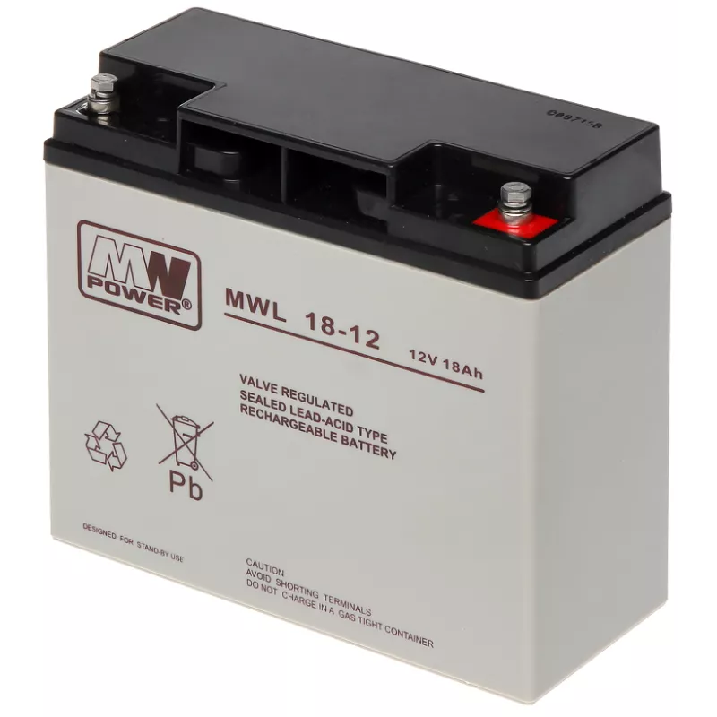 Acumulator UPS 12V 18Ah serie MWL 182x78 x161 mm - 1