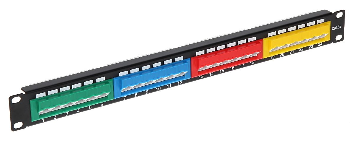 Patch panel 24 porturi UTP Cat.5 45 de grade