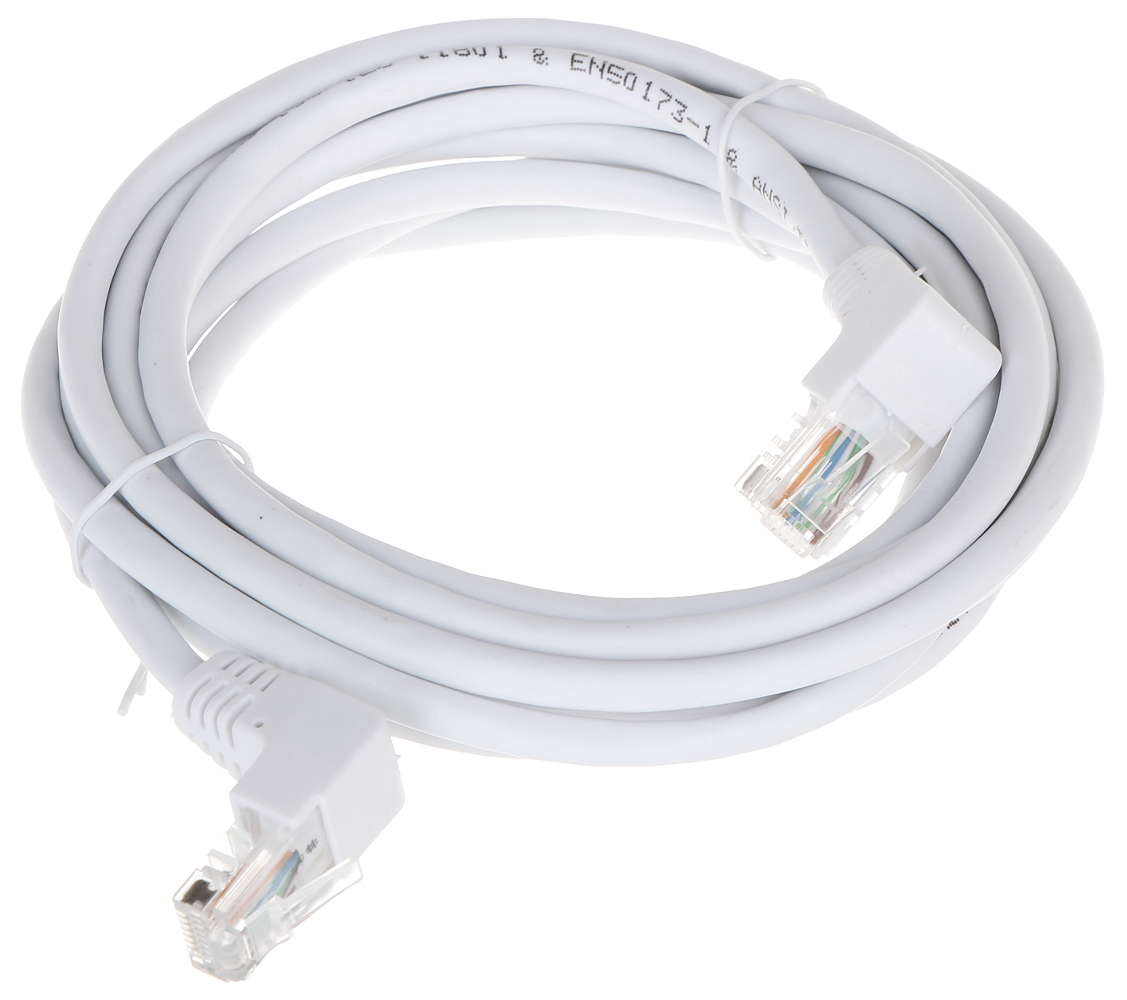 Patchcord UTP Cat.5 angular-angular alb - KK/W 3m