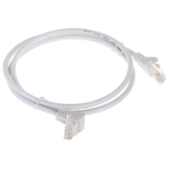 Patchcord UTP Cat.5 drept-angular alb - PK/W 1m - 1