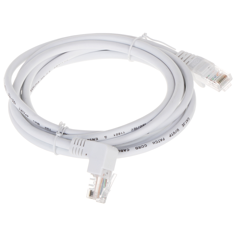 Patchcord UTP Cat.5 drept-angular alb - PK/W 2m