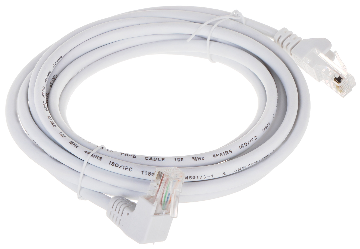 Patchcord UTP Cat.5 drept-angular alb - PK/W 3m
