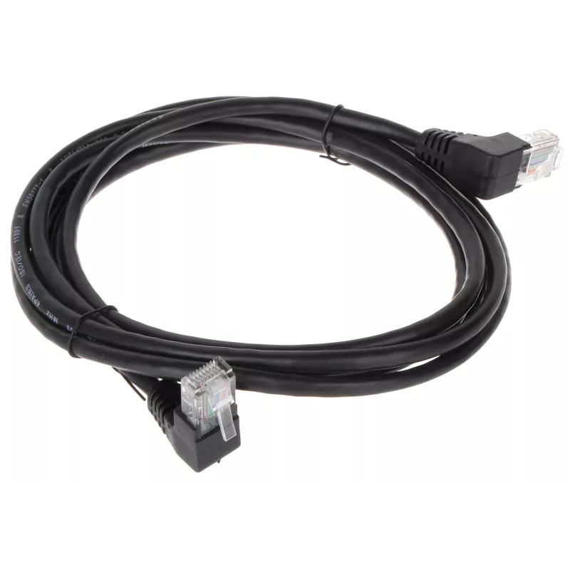 Patchcord UTP Cat.5 angular-angular negru - KK/B 2m