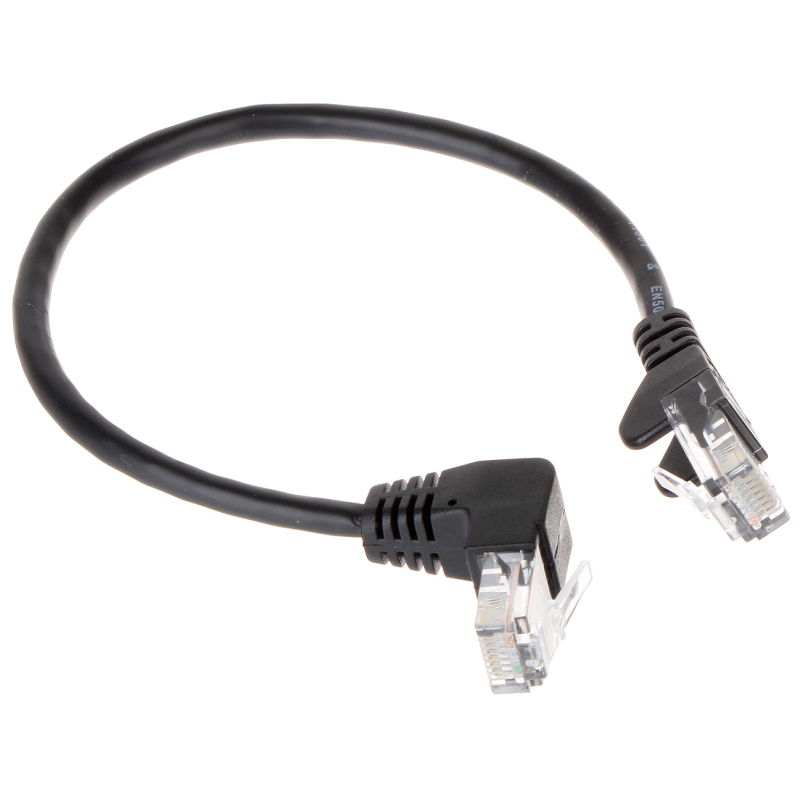 Patchcord UTP Cat.5 drept-angular negru - PK/B 0.25m