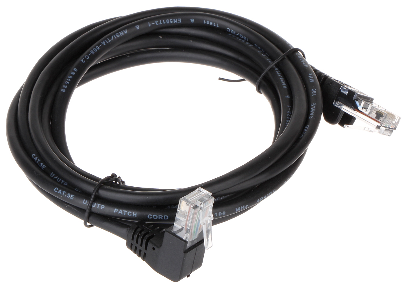 Patchcord UTP Cat.5 drept-angular negru - PK/B 2m