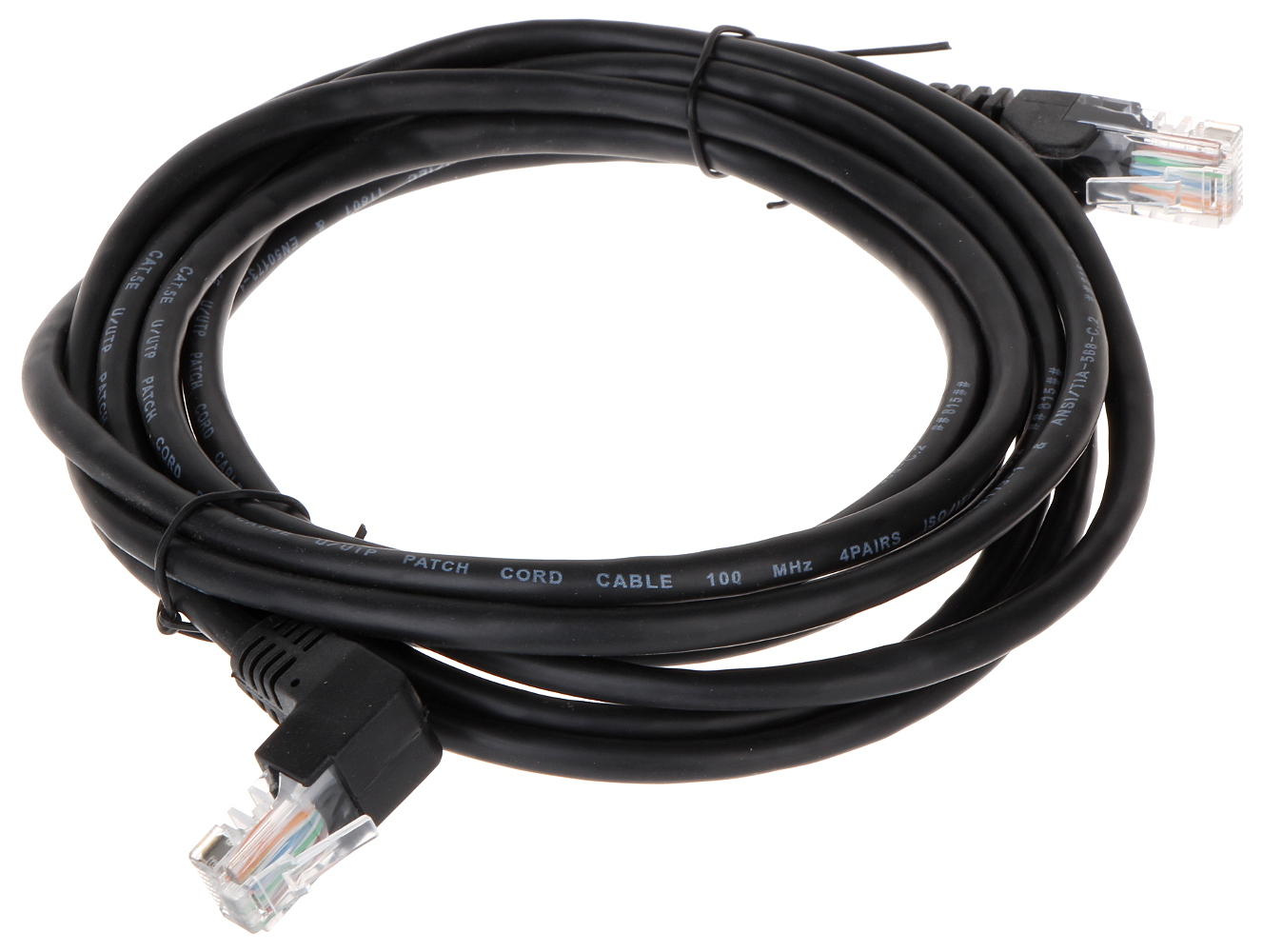 Patchcord UTP Cat.5 drept-angular negru - PK/B 3m