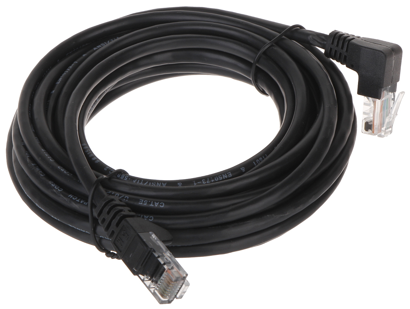 Patchcord UTP 5m Cat.5 drept-angular negru - PK/B