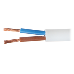 Cablu electric lițat OMY-2X1.0 rotund 300 V cupru intrgral, alb - 1