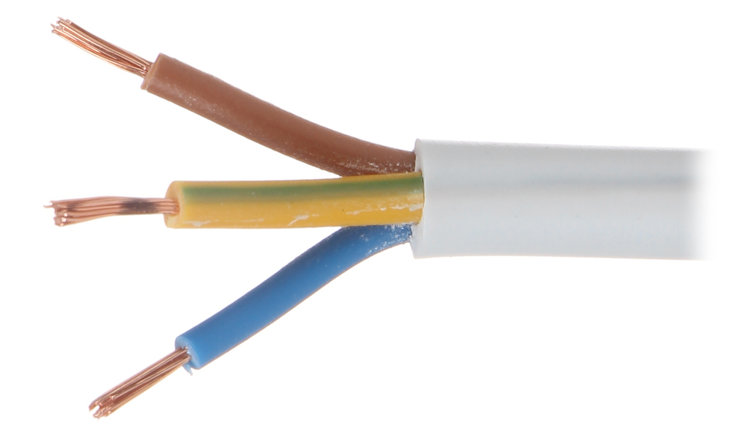 Cablu electric lițat OMY-3X0.5 rotund 300 V cupru intrgral, alb