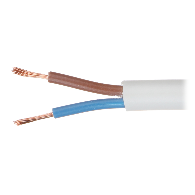 Cablu electric lițat OMY-2X0.5 rotund 300 V cupru intrgral, alb - 1