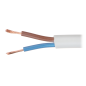 Cablu electric lițat OMY-2X0.5 rotund 300 V cupru intrgral, alb