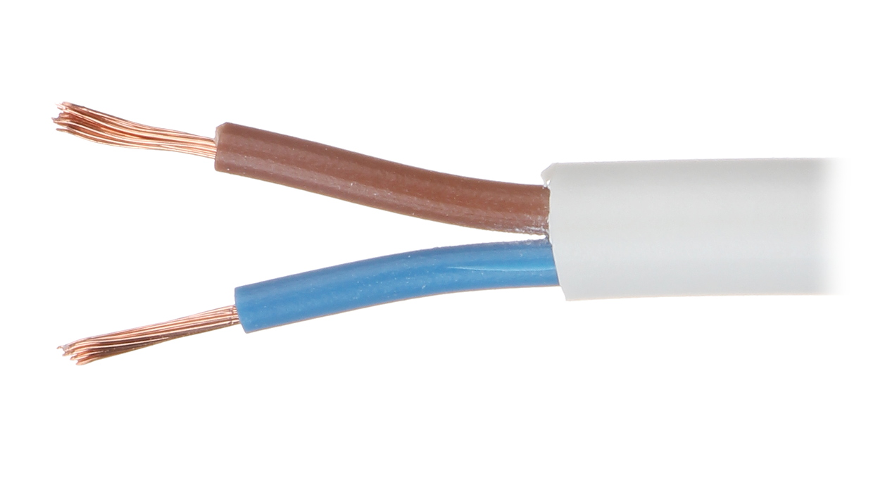 Cablu electric lițat OMY-2X0.5 rotund 300 V cupru intrgral, alb