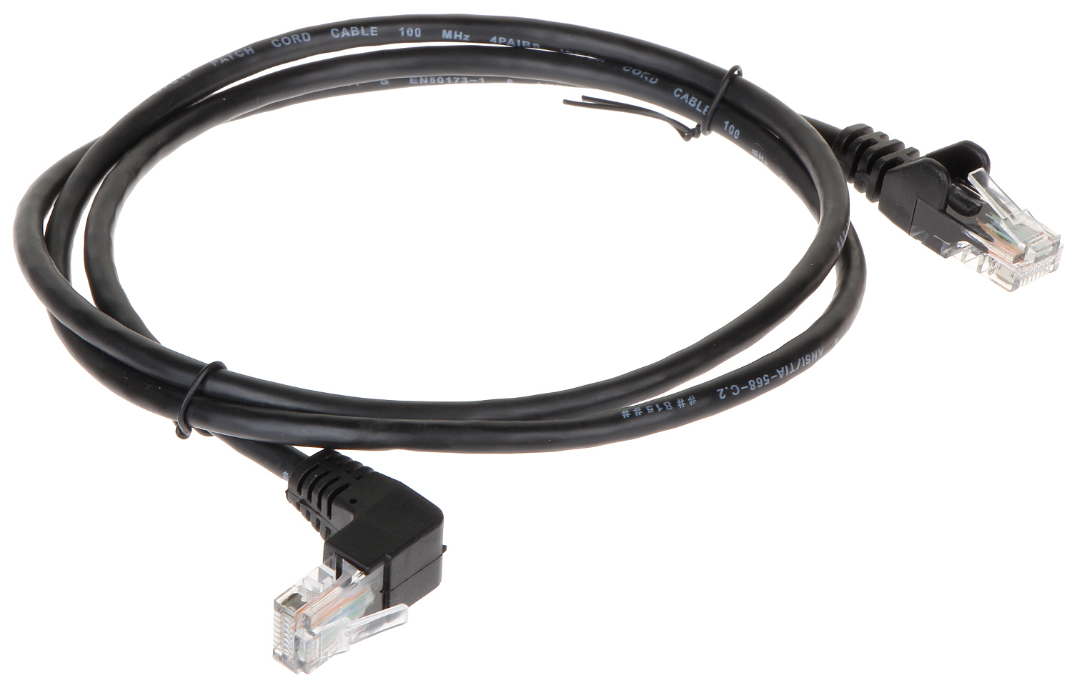 Patchcord UTP Cat.5 drept-angular negru - PK/B 1m