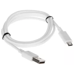 Cablu încărcare microUSB -USB date 1m alb - 1