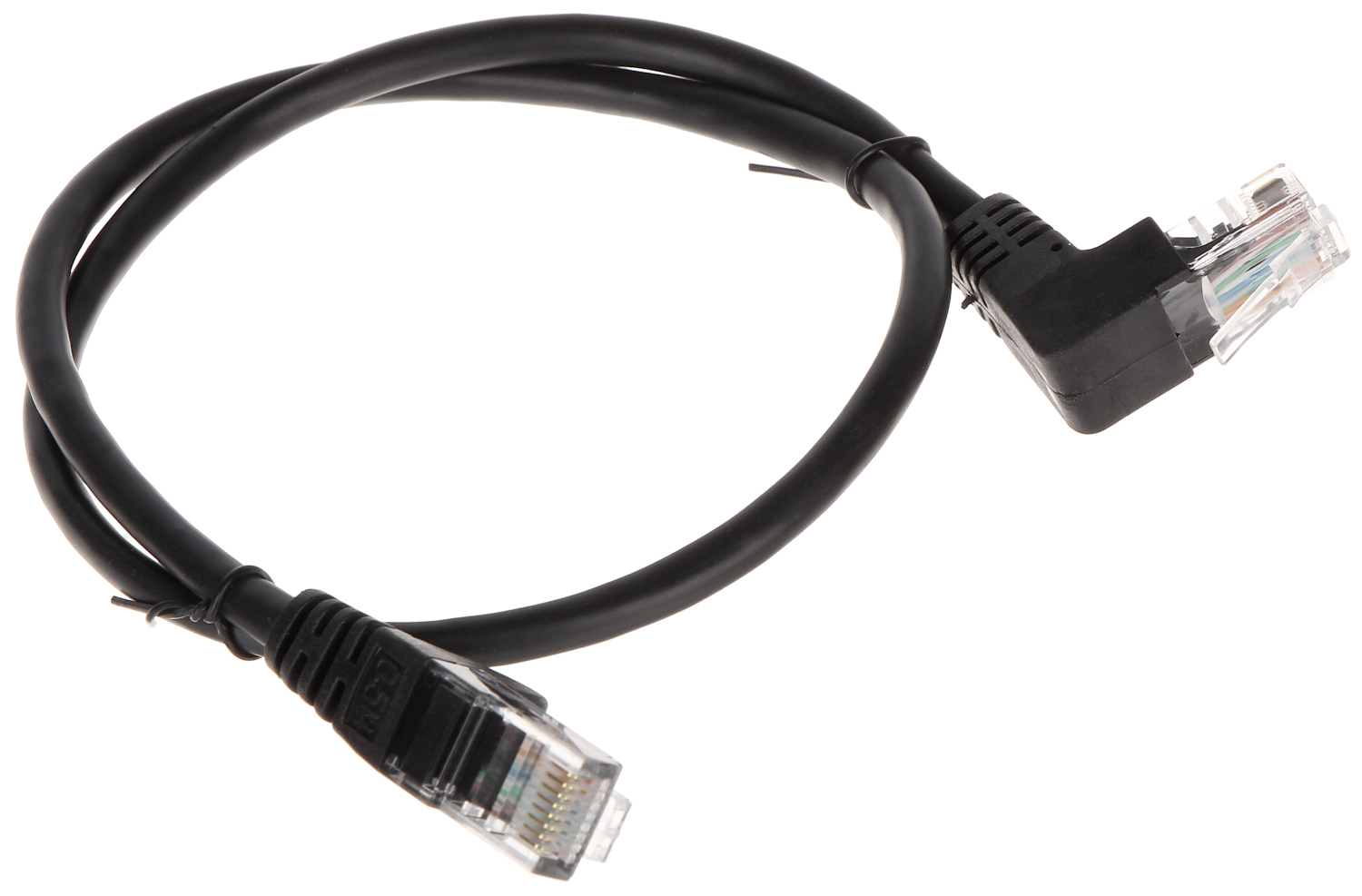 Patchcord UTP Cat.5 drept-angular negru - PK/B 0.5m