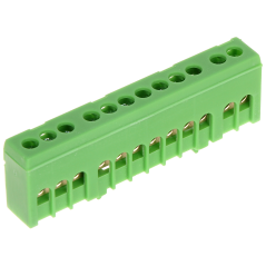 Bloc de distribuție izolat 12x5mm, 63A, Clasă V0, IP20 verde LP-870S-12FS Simet