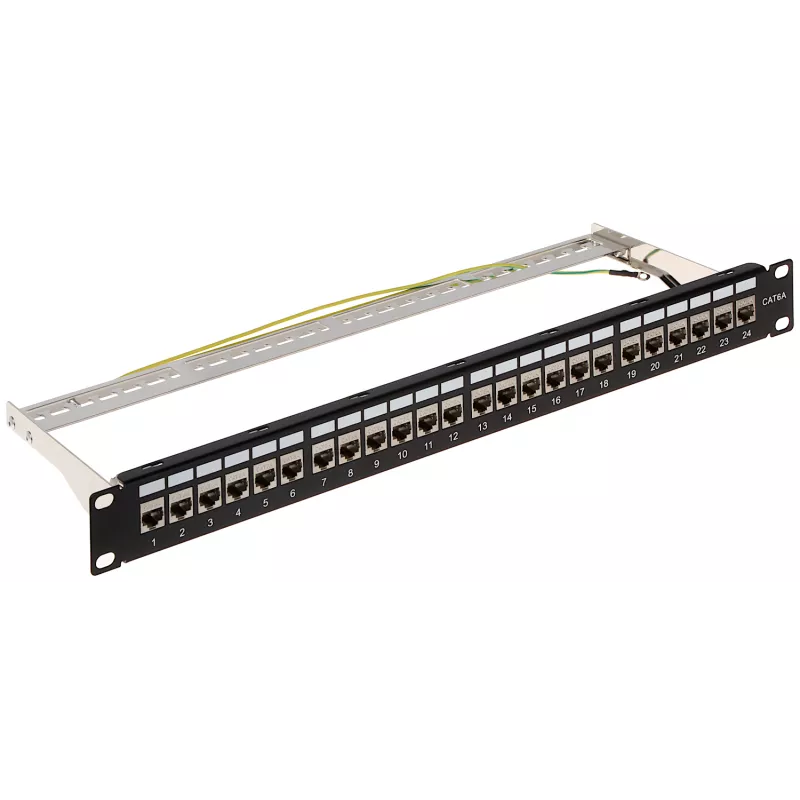 Patchpanel Keystone 24 porturi echipat module Cat6A FTP
