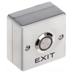 Buton deschidere ușă cu LED ATLO-PB-3, NO, patrat, argintiu - 1