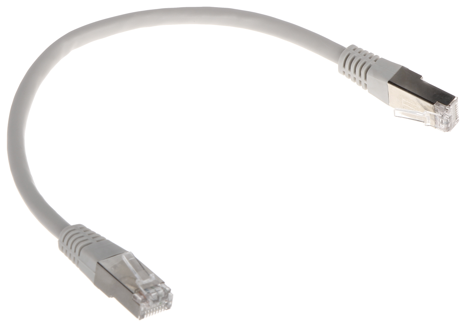 Patchcord FTP 0.25m Cat6 ecranat gri mufat RJ45