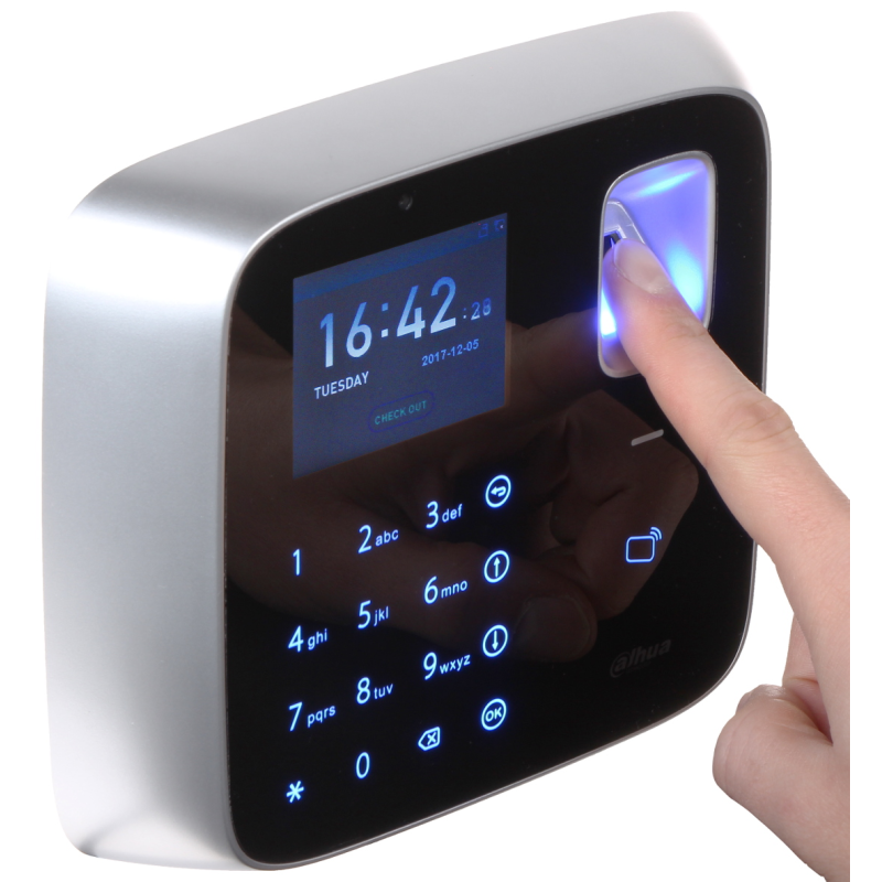 Cititor biometric de interior Dahua ASA2212A,pontaj, amprente, PIN/card, 1000 utilizatori, MIFARE13.5 MHz - 1