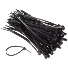 Coliere rapide/șoricei plastic 150x3.5mm, din Nylon 66, pachet 100 bucăți negre - 1