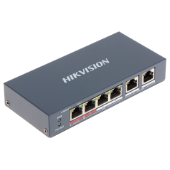 Switch 4 porturi PoE+, 2 porturi uplink Hikvision DS-3E0106HP-E