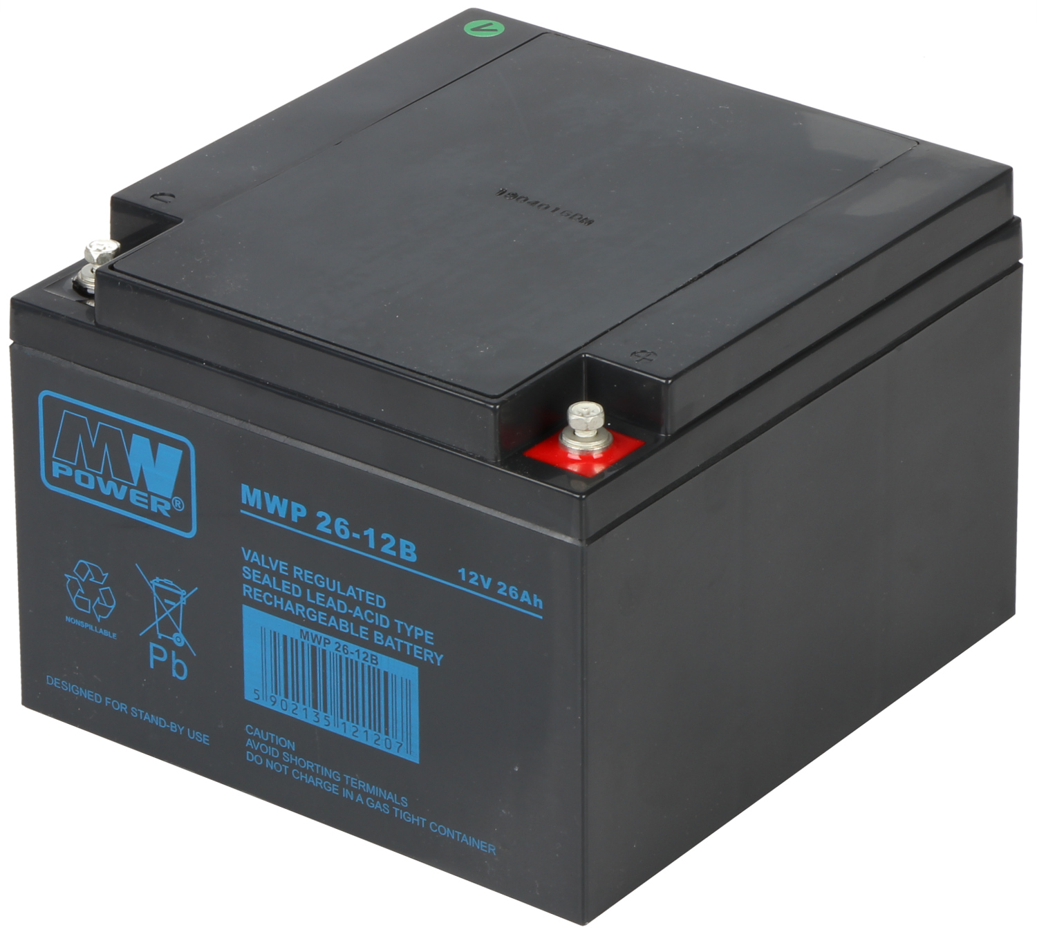 Acumulator 12V/26Ah serie MWP terminal M5 175x166x125mm