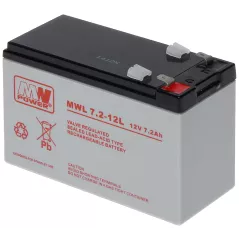 Acumulator 12V/7.2Ah AGM MWpower 152x65x94mm terminal T2 - 1