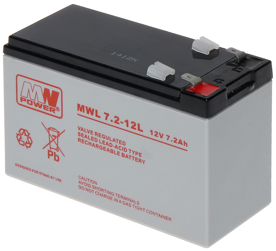 Acumulator 12V/7.2Ah AGM MWpower 152x65x94mm terminal T2