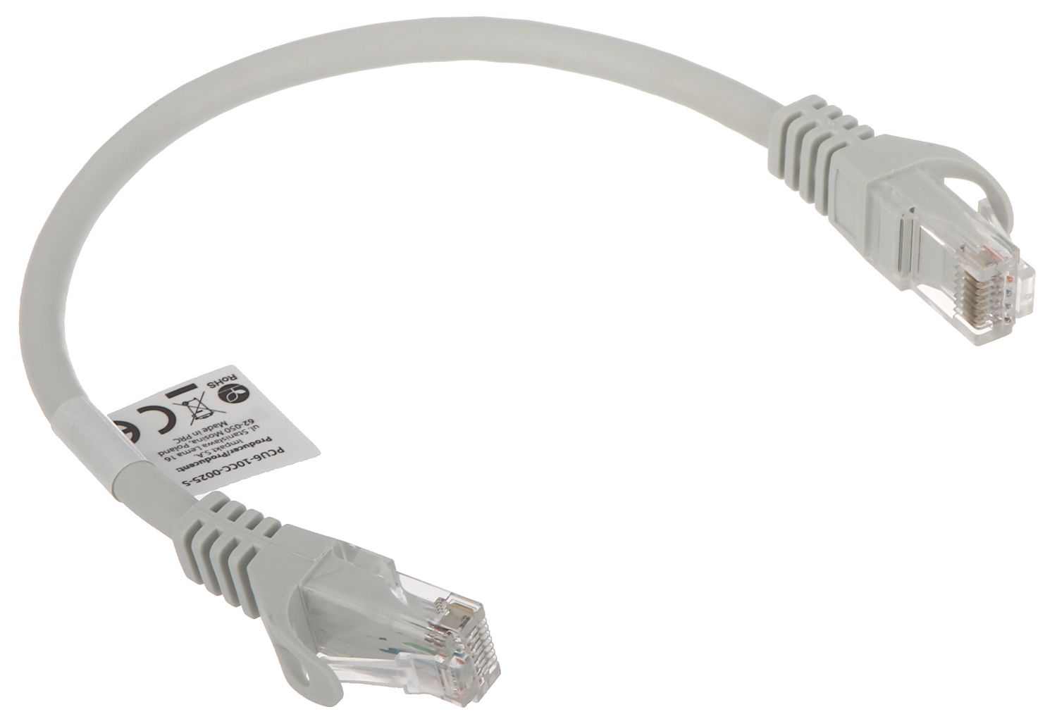 Patchcord UTP Cat.6 gri - 0.25m