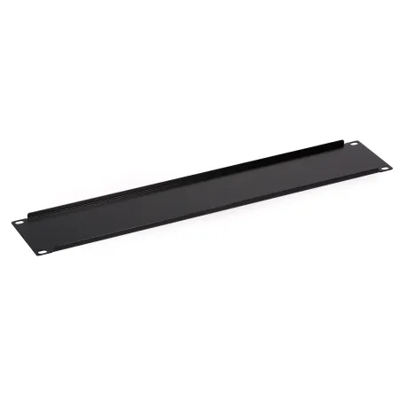 Set 2x panou mască 2U negru pentru cabinet rack  - 1