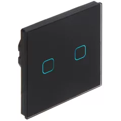 Întrerupător dublu cu touch MCE-703B 4.35 A MACLEAN din sticla, negru