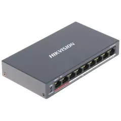 Switch 8 porturi PoE, 1 port uplink- HIKVISION DS-3E0109P-E-M 60W + extend 300m