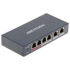 Switch PoE cu 4 porturi Hikvision DS-3E0106P-E/M