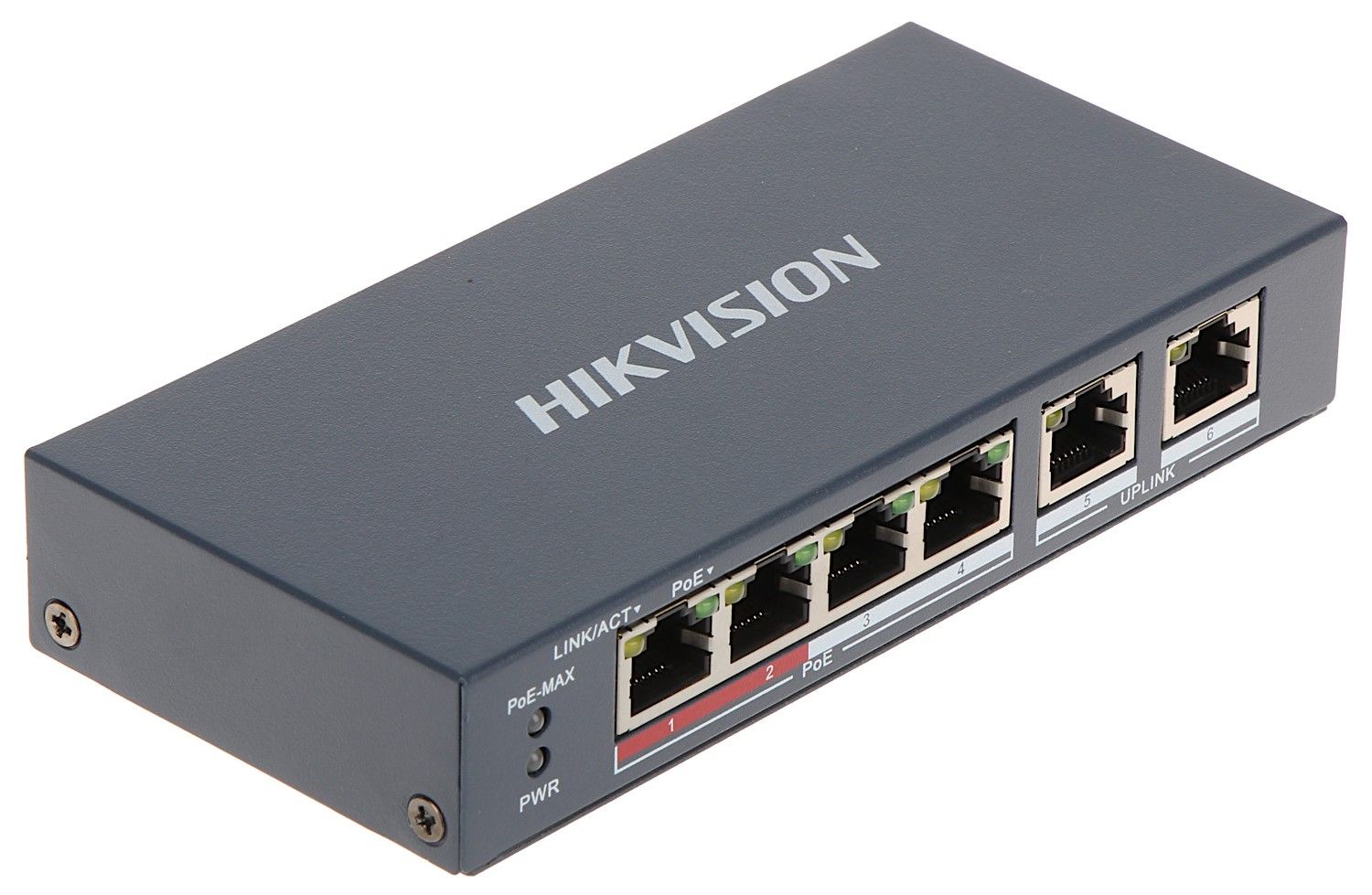 Switch PoE cu 4 porturi Hikvision DS-3E0106P-E/M