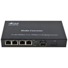Media convertor 4 porturi 10/100/1000BASE-TX + 1 port gigabit SFP - 2