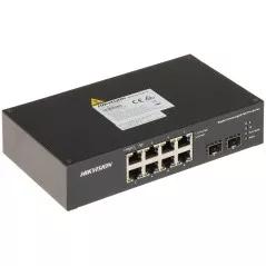 Switch 8 porturi gigabit PoE industrial Hikvision DS-3T0510HP-E/HS + 2xSFP