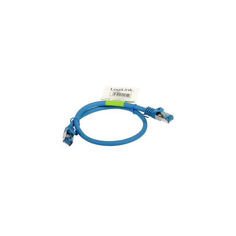 Patch cord S/FTP Cat6A (0.5m, albastru) - 1