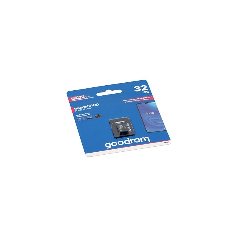 Card microSDHC GOODRAM 32 GB (UHS-I, clasa 10, cu adaptor SD) - 1