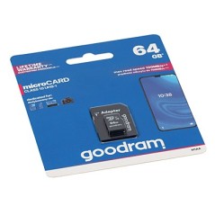 Card de memorie: microSDHC GOODRAM 64 GB (UHS-I, clasa 10, cu adaptor SD) - 1