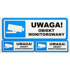 Video Surveillance Signs: UWAGA OBIEKT MONITOROWANY (PL) - 1