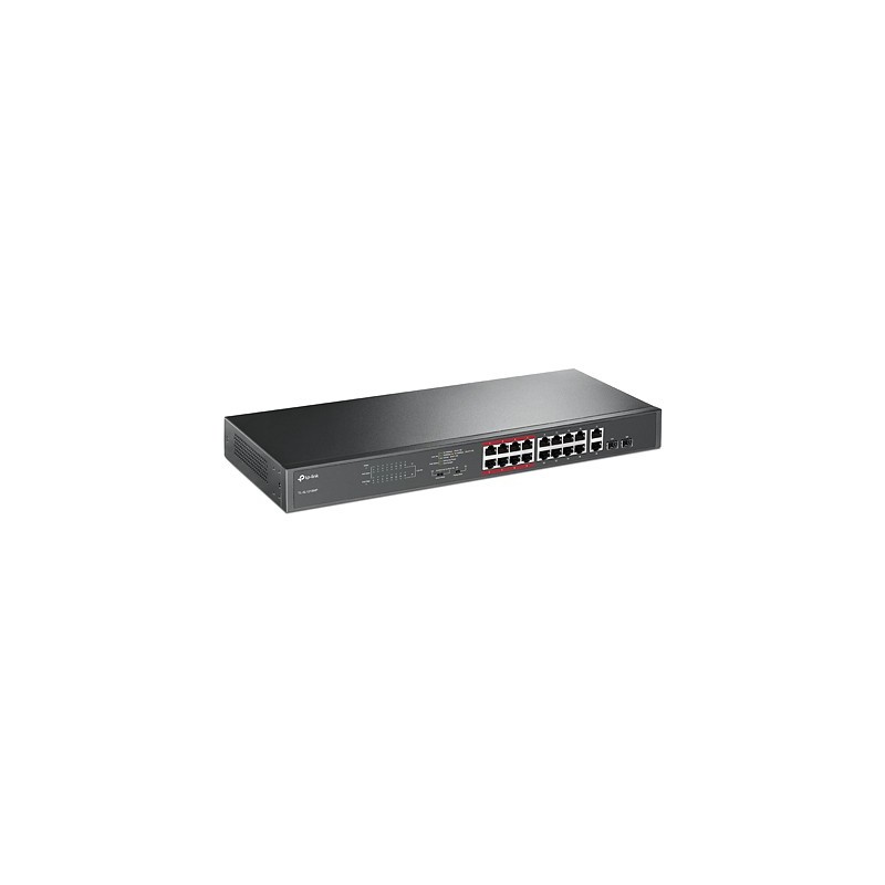 Switch PoE TP-Link TL-SL1218MP (16xPoE 802.3af/at, 192W, 2xGE, 2xSFP COMBO)  - 1