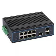Switch POE Industrial ULTIPOWER 192SFP 802.3af/at (8xPoE FE, 2xSFP 1000M, Extended, VLAN, PoE Auto Check, Hi-PoE) - 1