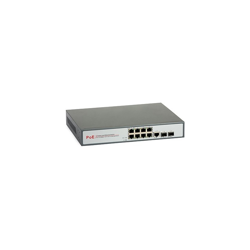 Switch PoE: ULTIPOWER 0288af (8xRJ45/PoE-802.3af, RJ45-GbE, 2xSFP-GbE) - 1