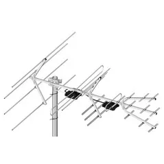 Antenă profesională DVB-T2 VHF și UHF (H/V): DIPOL 28/5-12/21-48 - 1