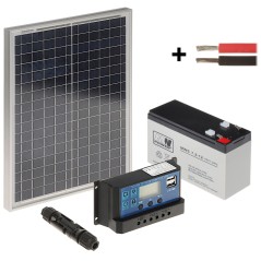 Kit Fotovoltaic Off-Grid 240W/12V cu invertor 20A, acumulator 7.2A și panou solar 20W - 1
